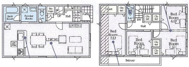 『八王子市新築戸建て』八王子市宮下町93【仲介手数料無料】　５期の間取り|～仲介手数料無料☆八王子ひなた不動産～八王子市宮下町　新築戸建て