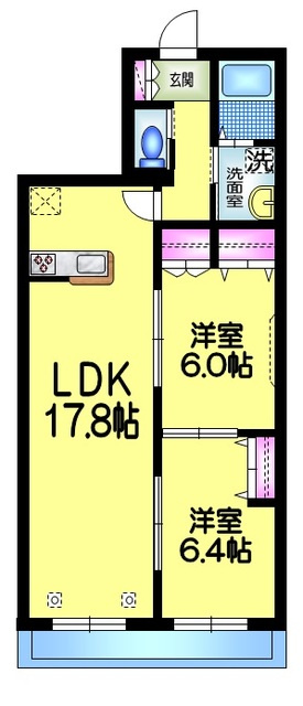 ドルチェカーザの間取り|★広々２ＬＤＫ★