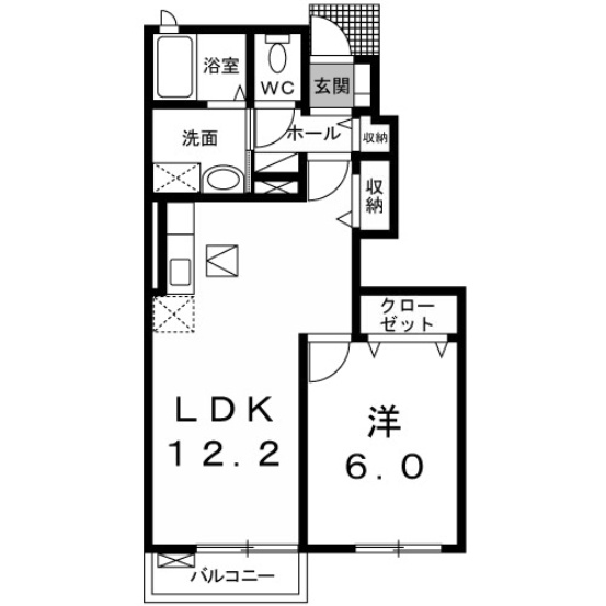 【間取り】 | リバーサイド　エアリーⅠ