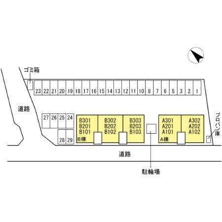 【区画図】 | リビングタウン両三柳Ｂ棟