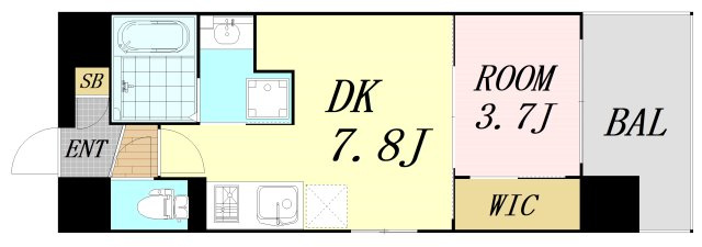 Dimora難波　仲介手数料無料の間取り