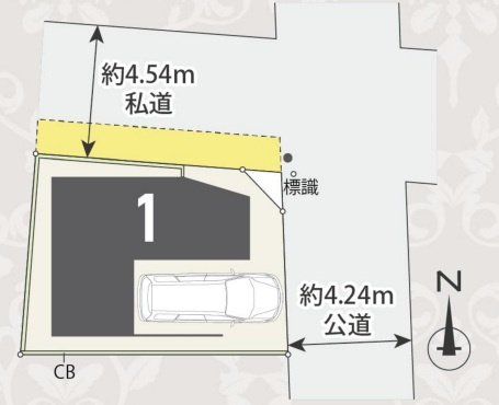 大田区西蒲田　建築条件なし売地の土地図