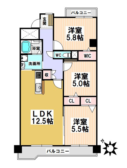 【間取り】 | クレッセンド清水ヶ岡