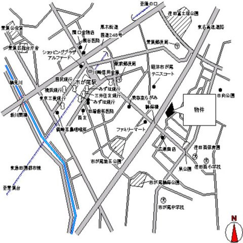 市が尾パーク・ホームズ弐番館の地図