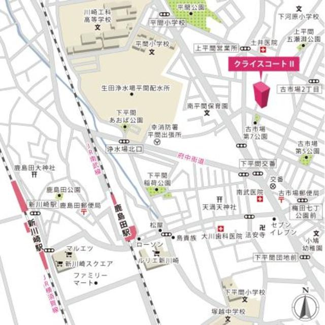 クライスコートⅡの地図