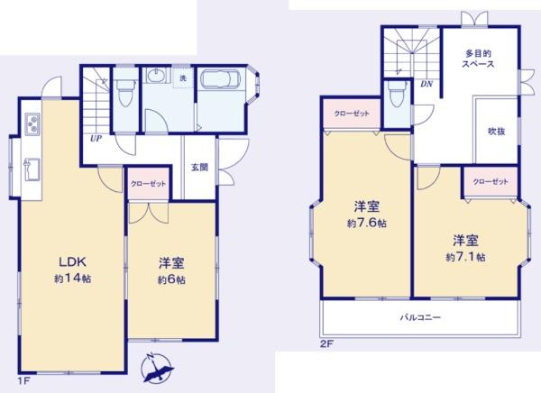 横浜市港南区上永谷２丁目の中古一戸建の間取り|使い勝手の良い3SLDKです！
お気軽にお問い合わせください。