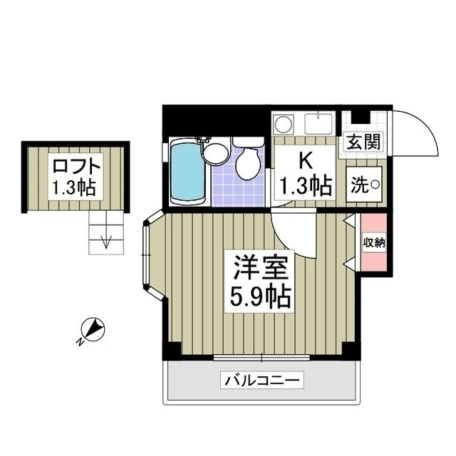 ローズアパートメント泉10番館の間取り