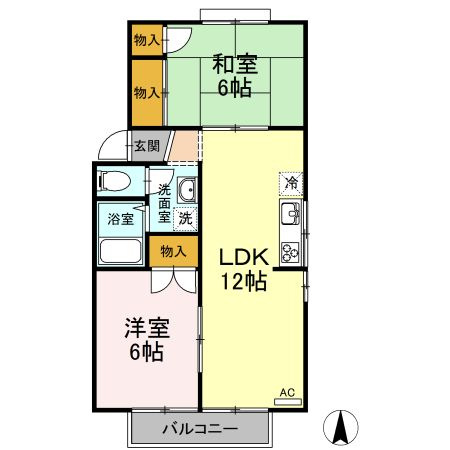 【間取り】 | フレンドリー９１　C棟