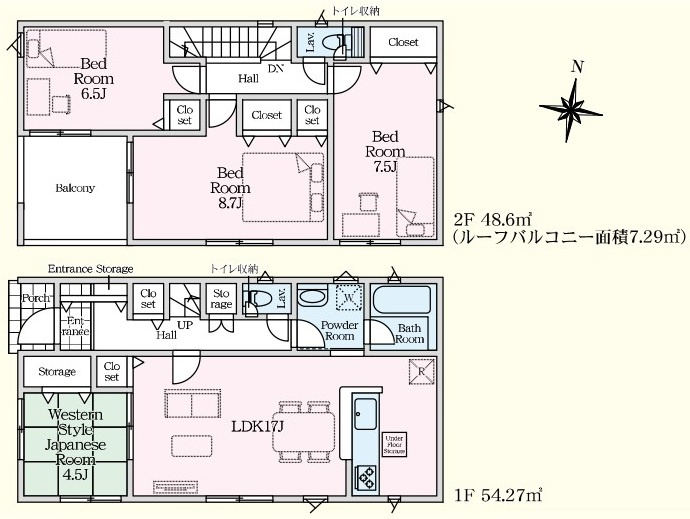 常陸太田市増井町　第1　新築戸建て　１号棟の間取り|間取り図です♪
実際の空間の広さや陽当たり、風通しなどは現地でご確認できます♪