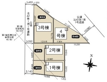 常陸太田市増井町　第1　新築戸建て　2号棟の区画図|区画図です♪