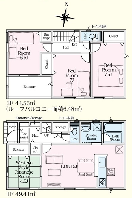 常陸太田市増井町　第1　新築戸建て　3号棟の間取り|間取り図です♪
実際の空間の広さや陽当たり、風通しなどは現地でご確認できます♪
