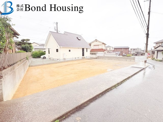 敷地面積約57坪　魚住町金ケ崎1期　新築戸建の前面道路含む現地写真