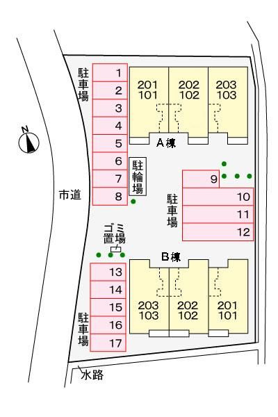 シャレードＢの駐車場