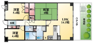 【間取り】 | 豊中春日町パークハウス