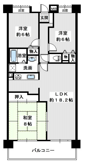 メゾンドールウィングヒルズ四番館の間取り