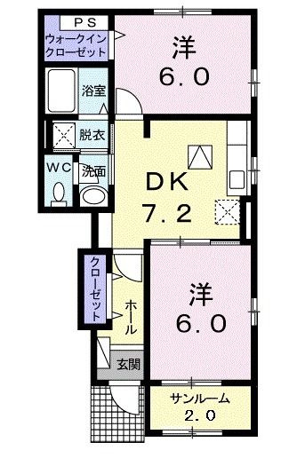 ヴィラ・ウィンド　Ａの間取り