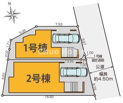 江戸川区上篠崎1丁目新築分譲住宅の区画図|区画図