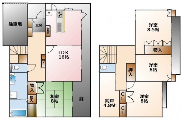 若草町戸建ての間取り