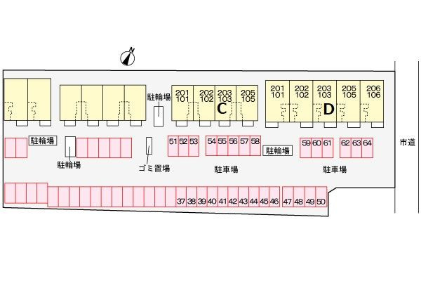 クラール福武Ｃの駐車場