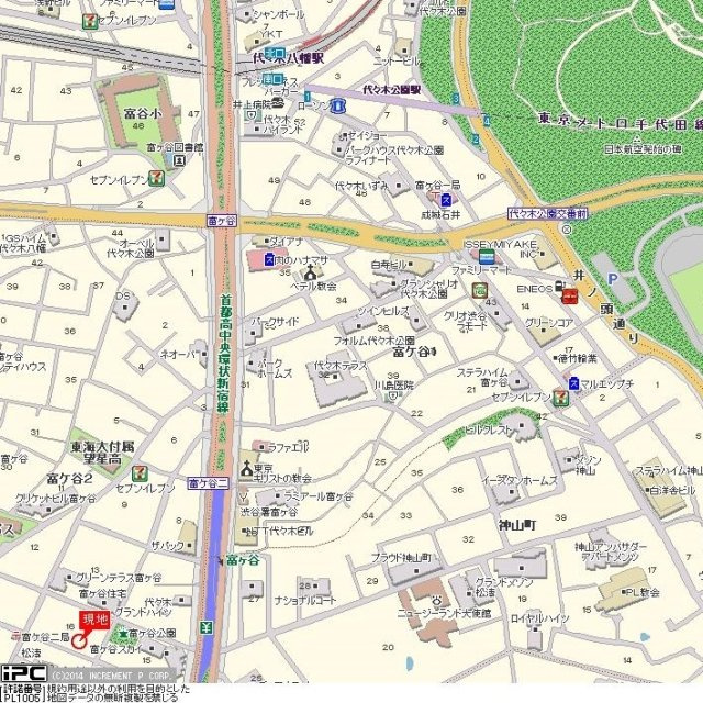 プレール代々木公園の地図