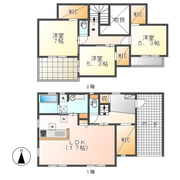BLOOMING MAISON小牧市二重堀の間取り