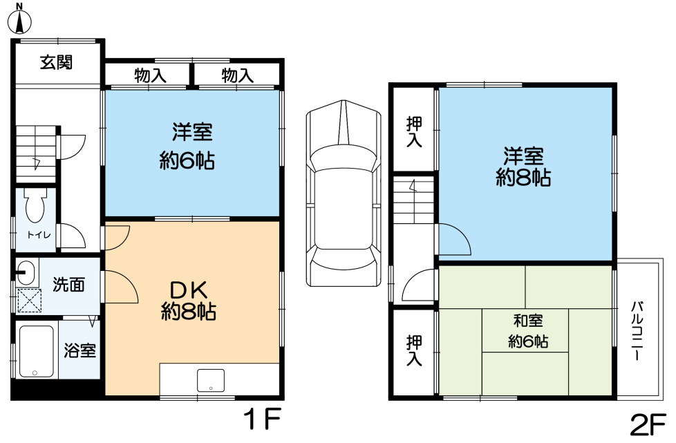 西五百住町　貸家の間取り