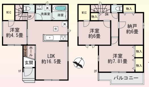 上尾市小泉2丁目14番　新築戸建て　ハートフルタウン　Aの間取り