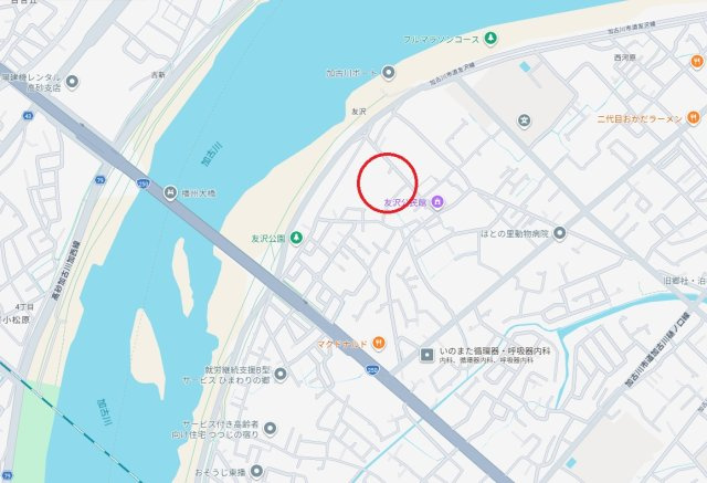 加古川市加古川町友沢　　新築戸建の地図