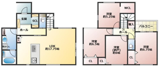 【間取り】 | 大阪市平野区瓜破東八丁目　新築戸建 | (２号棟)、価格3680万円、4LDK+S、土地面積106.57平米、建物面積106.82平米