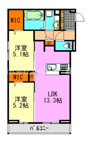 【間取り】 | D-ROOM末広Ⅰ　B