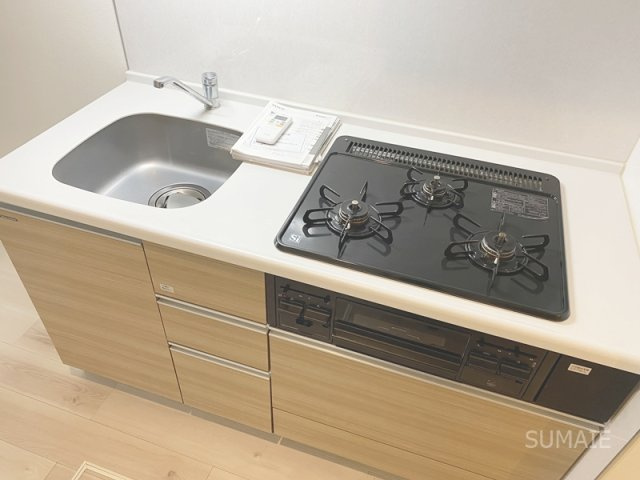 Spica House与野本町のキッチン|グリル付きガスコンロです！