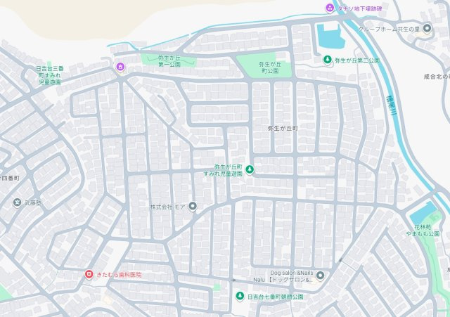 高槻市弥生が丘町　新築一戸建ての地図