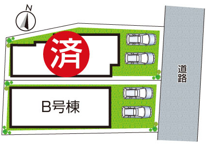 ■高槻市弥生が丘町　新築一戸建ての区画図|全2区画