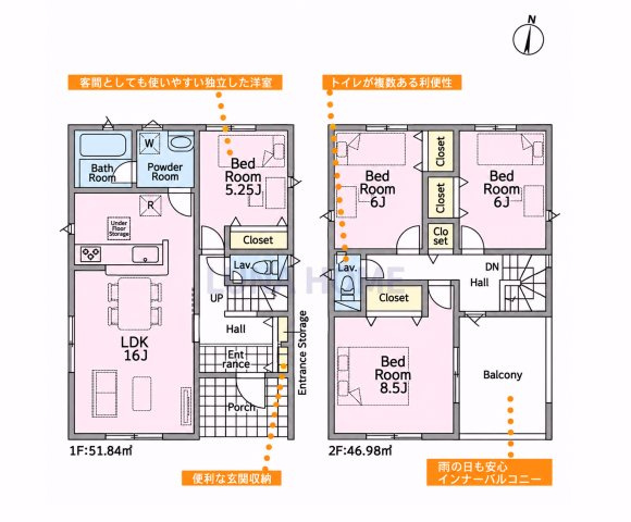 土浦市中高津第10　新築戸建　3号棟の間取り|2026年12月完成予定☆建築中もお近くのモデルハウスにて完成イメージの体験ができます♪内も可能です♪