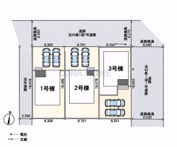 土浦市中高津第10　新築戸建　3号棟の区画図|当日のご予約も大歓迎です！「今から見たい」も柔軟にご対応いたします♪