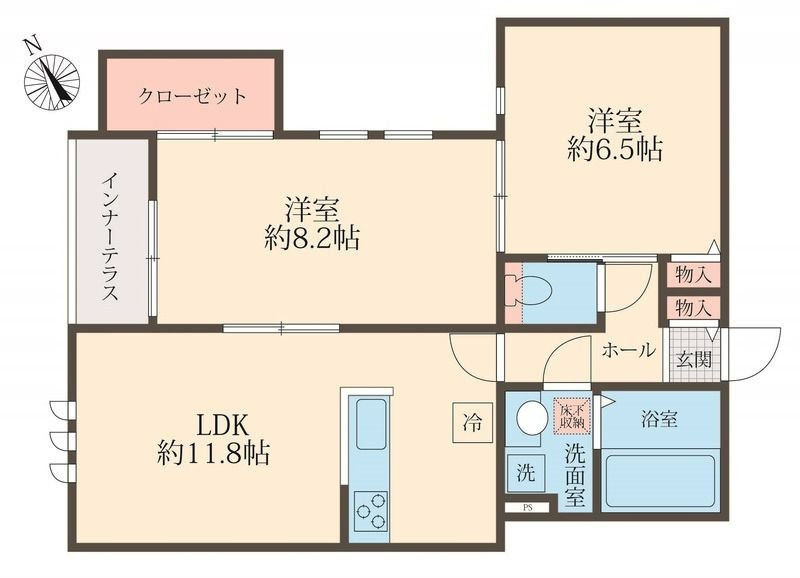 武蔵野市中町３丁目のアパートの間取り