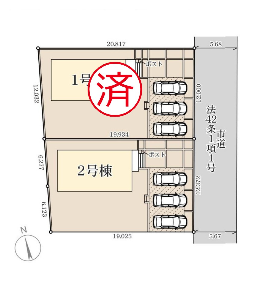 小美玉市上玉里第3　新築戸建　2号棟の区画図