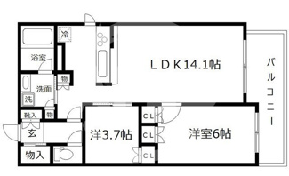 【間取り】 | ファインフラッツ南森町　堀川小学校区 | ファインフラッツ南森町　開放感ある間取り