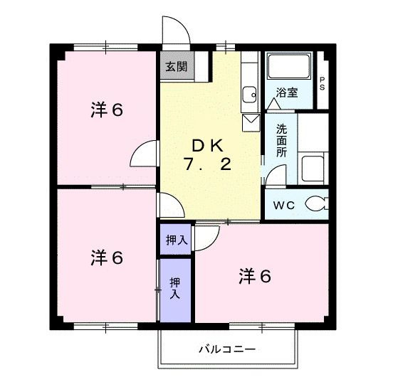 海老名市社家６丁目のアパートの間取り