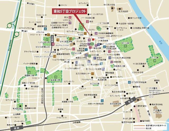 【地図】フュージョナル北綾瀬
