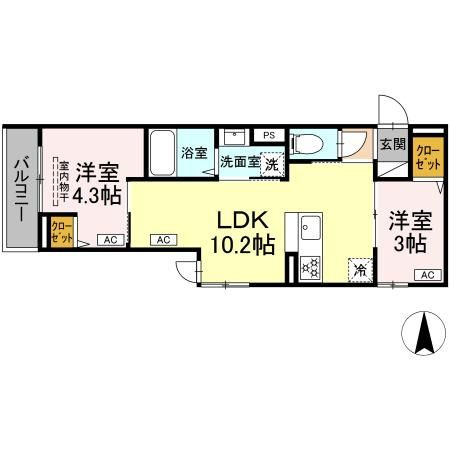 セレスティア中台 Ⅲの間取り