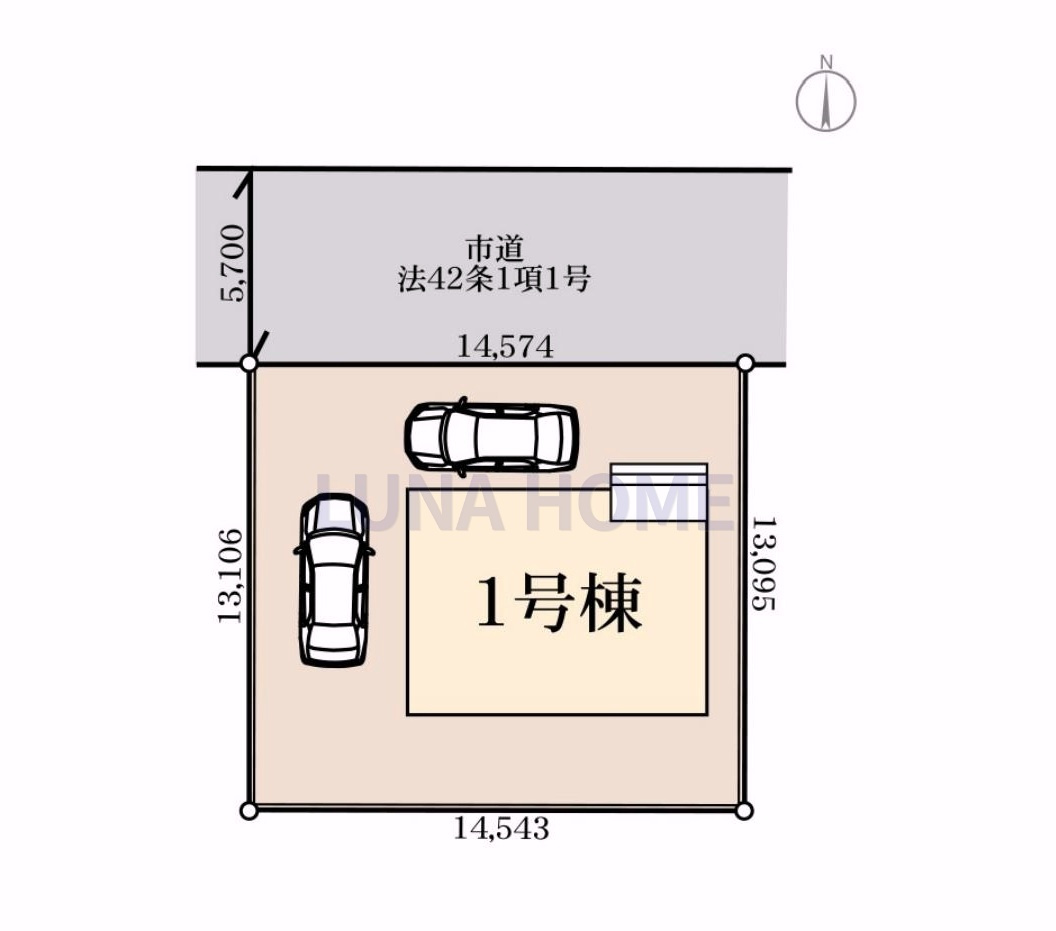 第1小美玉市西郷地　新築戸建の区画図