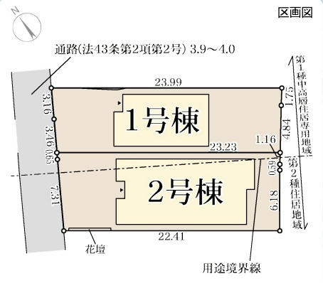 高石市高師浜　第4期　新築一戸建ての区画図|全2区画