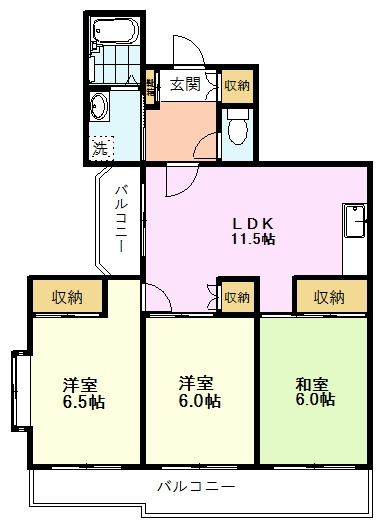 【間取り】 | ヴァンヴェール | ヴァンヴェール、201号室、3LDK