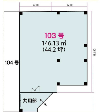豊中市新千里南町２丁目の店舗事務所の間取り