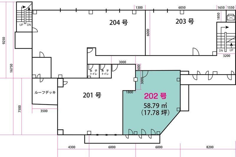 豊中市新千里南町２丁目の店舗事務所の間取り