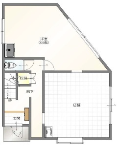 玉島乙島店舗兼住居の間取り|1階