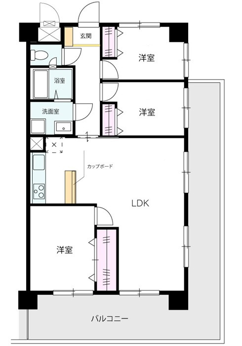 ライオンズマンション古江ガーデンの間取り