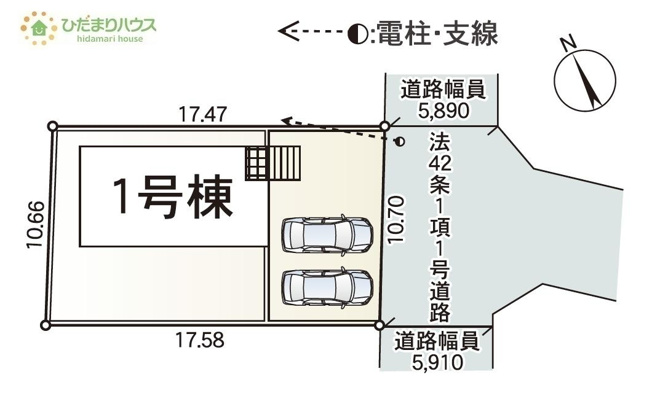 【区画図】 | 牛久市上柏田第10　新築戸建 | 急な来客時にも安心な、並列駐車2台まで可能です(^^♪