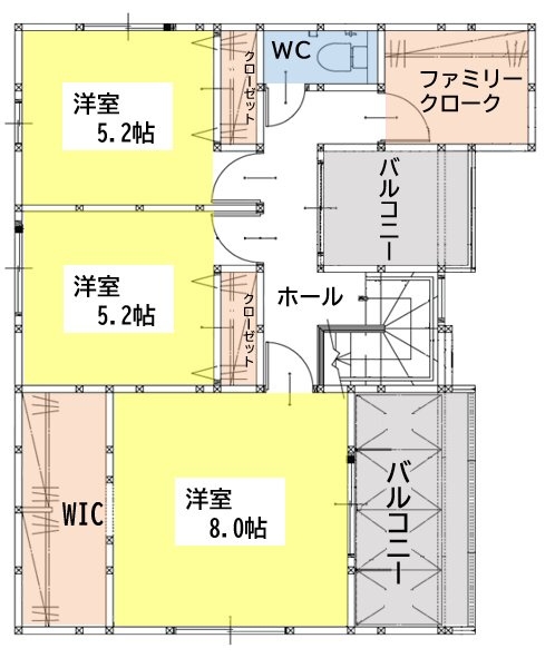 小倉南区中曽根6丁目4期1号棟の間取り